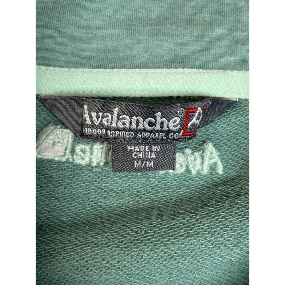 Avalanche 1/4 Snap Pullover Sweatshirt Beryl Green Running Thumb Holes Medium - Picture 4 of 7